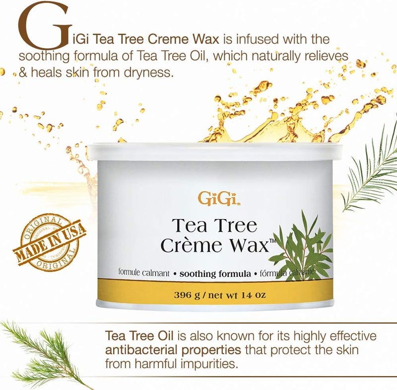 GiGi Tea Tree Cream Wax A Soothing Hair Removal Formula 396g - Image 2