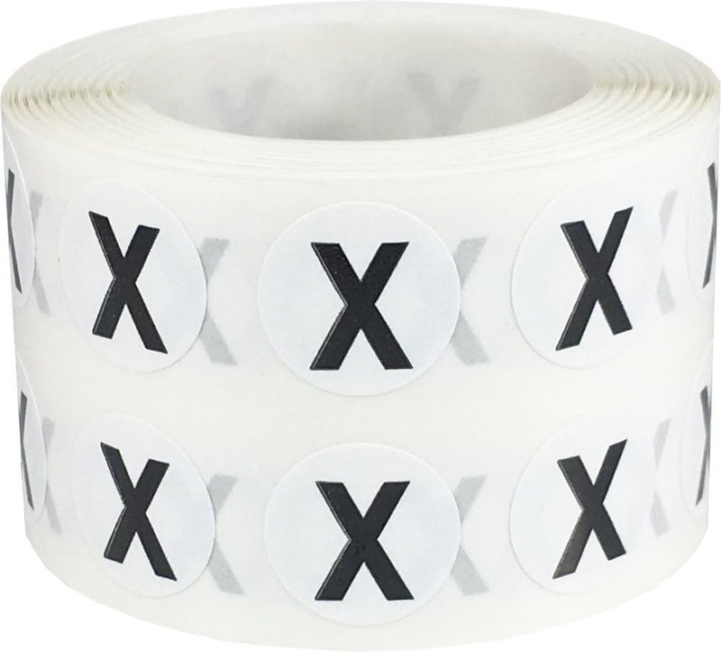 InStockLabels.com Letter X Inventory Labels .5 Inch Round Circle Dots 1,000 Adhesive Stickers - Image 1