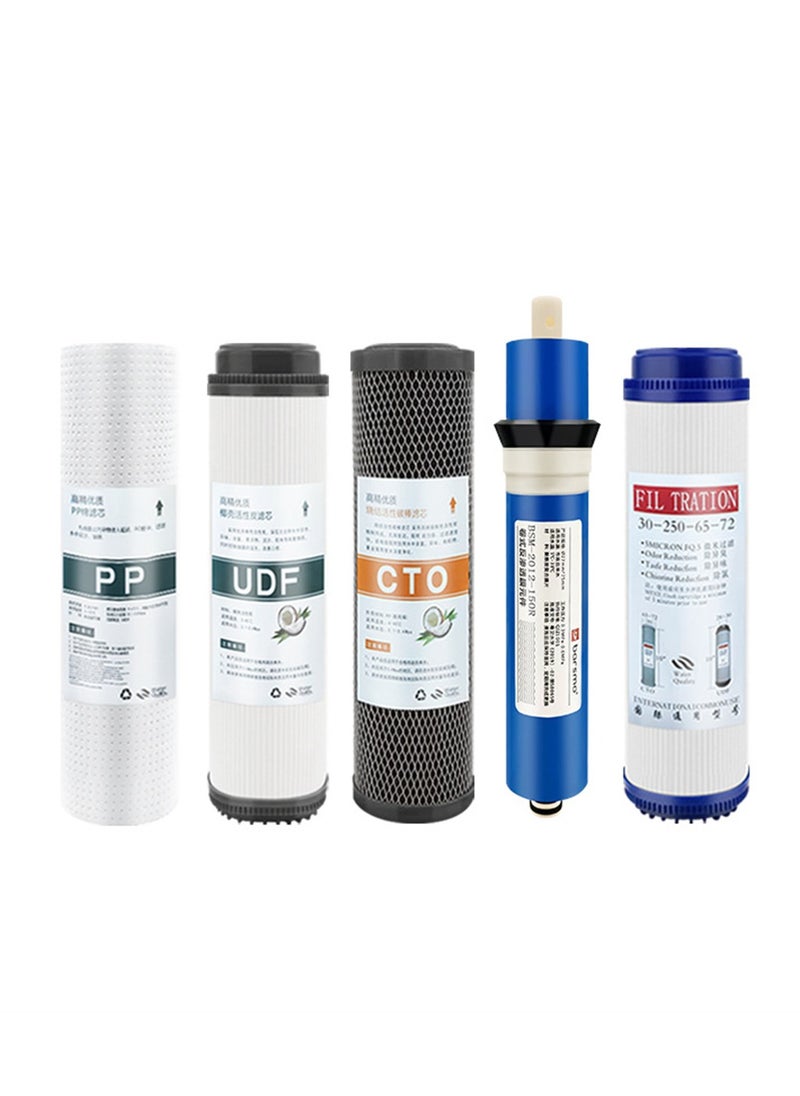 Generic - 5pcs filter element 10 inch flat mouth universal PP cotton particle carbon compressed carbon RO membrane T33 water purifier filter element - Image 1
