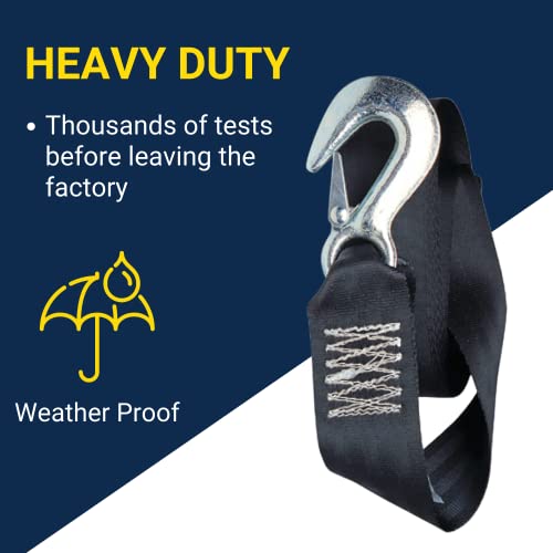 Tie Down - Boat Trailer Winch Strap with Forged Hook – 2" x 20 ft, Made in USA, Heavy-Duty Polyester, 5,000 lb Break Strength, Marine-Grade Winch Strap Replacement - Image 5