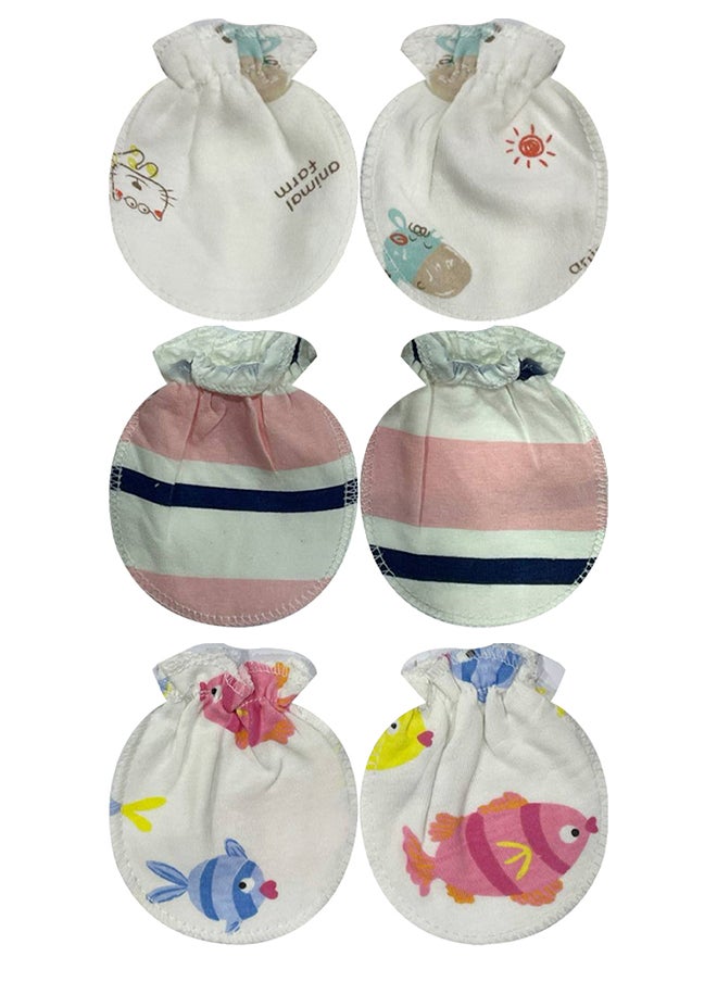 MARGOUN 3 Packs Newborn Baby Mittens Anti Scratch Baby Mittens No Scratch Mittens Baby Gloves for 0-6 Months Boys Girls Multicolour  - Image 2