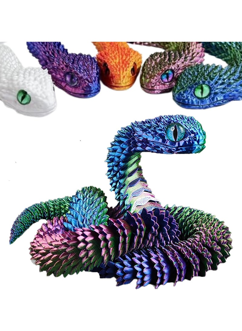 60cm 3D Printed Animals-Snake Viper - 3D Printed Snake, Stress Relief Toy, Perfect for Home and Office Decor, Ideal for Collectors and Fidget Enthusiasts  - Image 1