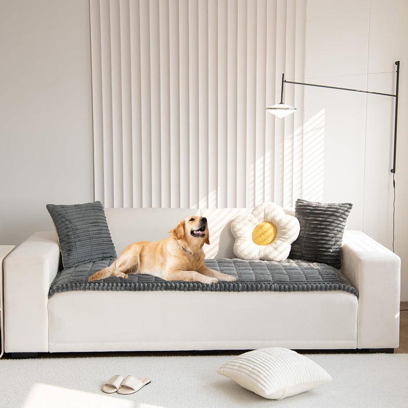 Gumfolk Pet Couch Covers for Sofa Slipcovers Couch Protector for Dogs Washable Cushion Cover, Sofa Pad Blanket Furniture, Dark Grey, 27in*59in - Image 4