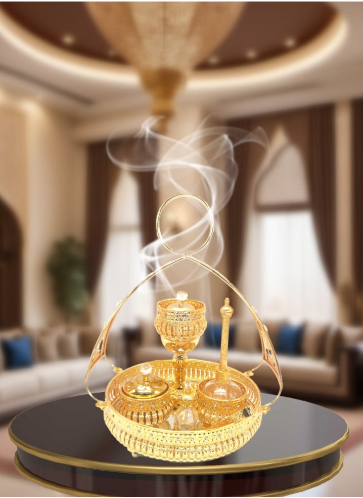 بخور بوسيدين مجموعة مبخرة البخور العربية الفاخرة لديكور المنزل والعطر  - Image 4