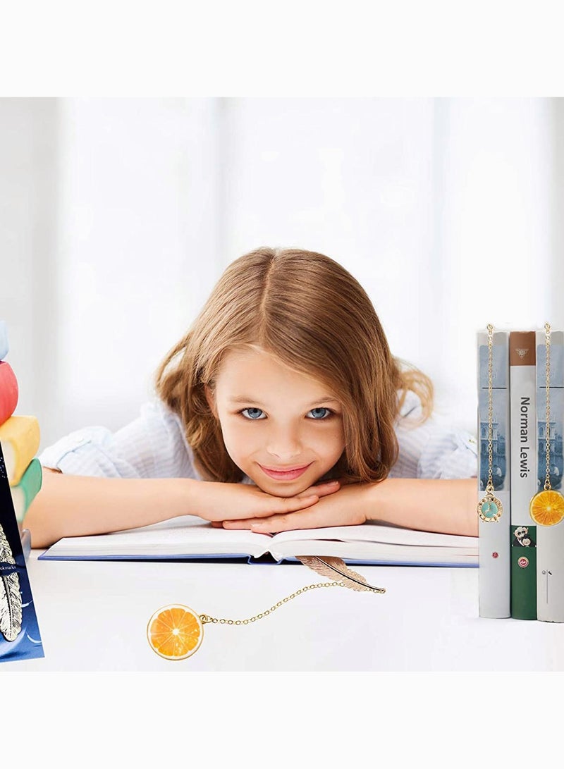 Zikra Bookmarks, Metal Feather Pendant Bookmarks, 2 Pack Handmade Metal Feather Book Markers Gifts for Men, Women, Kids, Teens Boys Girls and Readers - Image 2