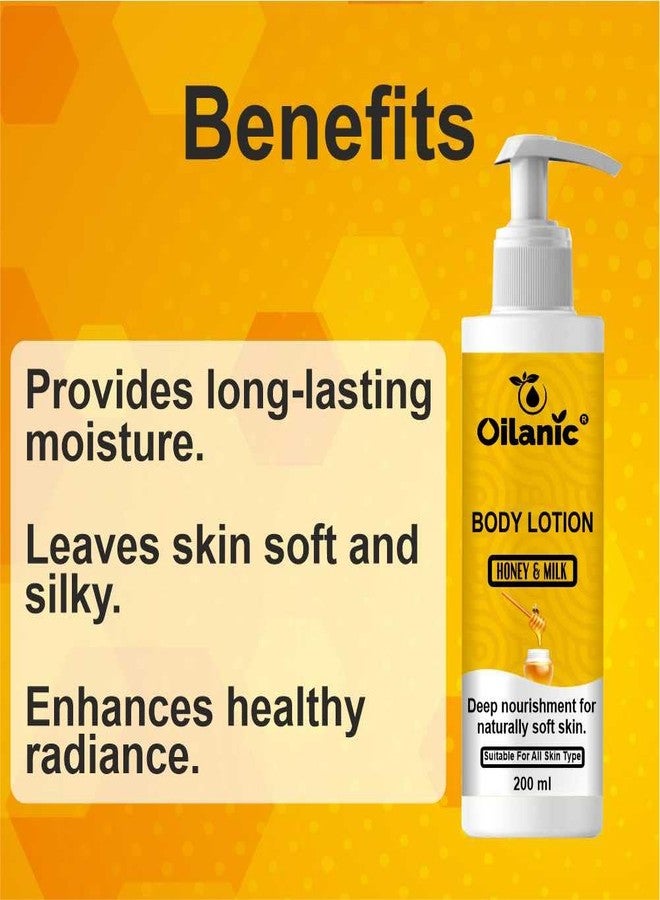 Oilanic Honey & Milk Body Lotion for Deep Moisturizing and Nourished Skin | Enriched with Natural Honey & Milk Extracts | Non-Greasy Hydration for Soft, Smooth Skin | 200ml Pack of 1 - Image 4