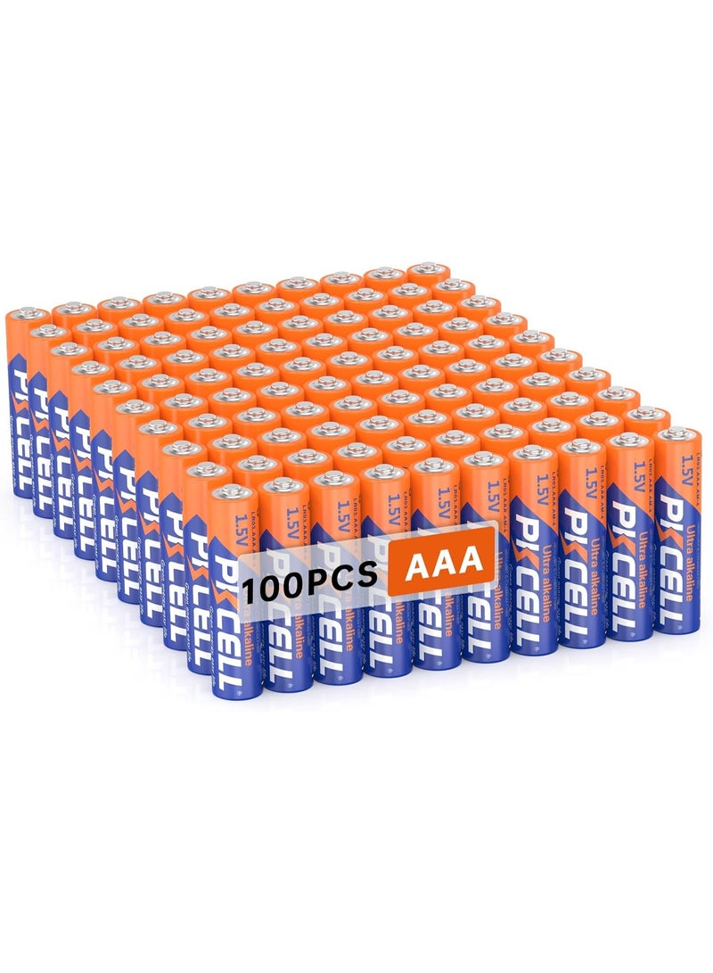 بي كي سيل AAA Batteries 100 Pack, LR03 Alkaline 1.5Volt Triple A Batteries,10-Years Shelf Life, High Capacity AAA Batteries for TV Remote, Clock, Gaming Controller, Kids Toy - Image 1