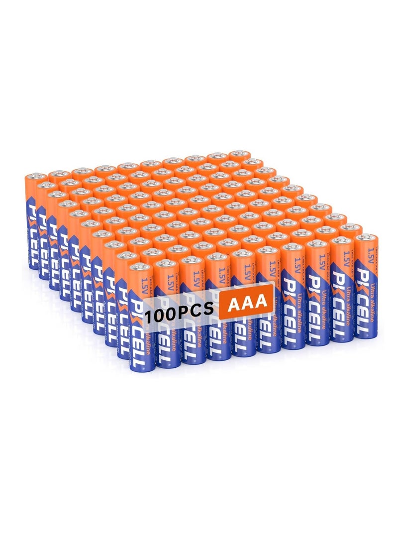 PKCELL AAA Batteries 100 Pack, LR03 Alkaline 1.5Volt Triple A Batteries,10-Years Shelf Life, High Capacity AAA Batteries for TV Remote, Clock, Gaming Controller, Kids Toy - Image 1