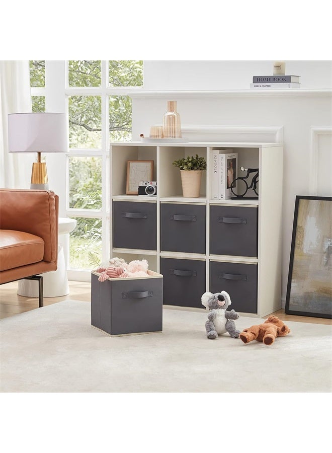 هومستر مجموعة من 6 مكعبات التخزين القابلة للطي ، سلالات النسيج القابلة للطي ، سلال تنظيم الزخرفية للرفوف للخزانة ، غرفة المرافق ، غرفة التخزين ، الرمادي - Image 2