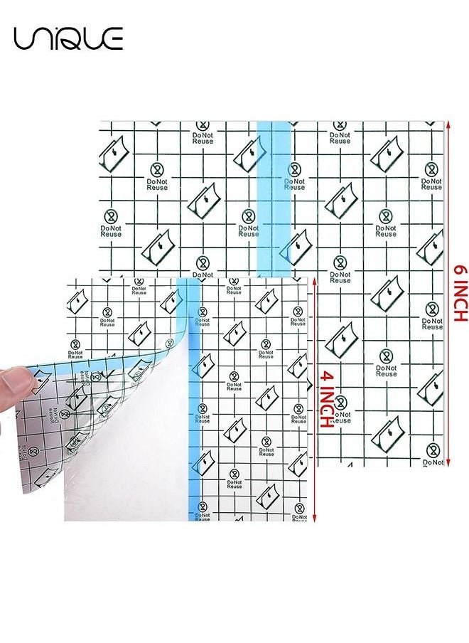 Unique - 50 Pieces Shower Waterproof Patch Transparent Stretch Adhesive Bandage Waterproof Clear Adhesive Bandages Tattoo Protective Transparent Film Adhesive Bandages for Tattoos (4 x 4 Inch, 6 x 6 Inch) - Image 1