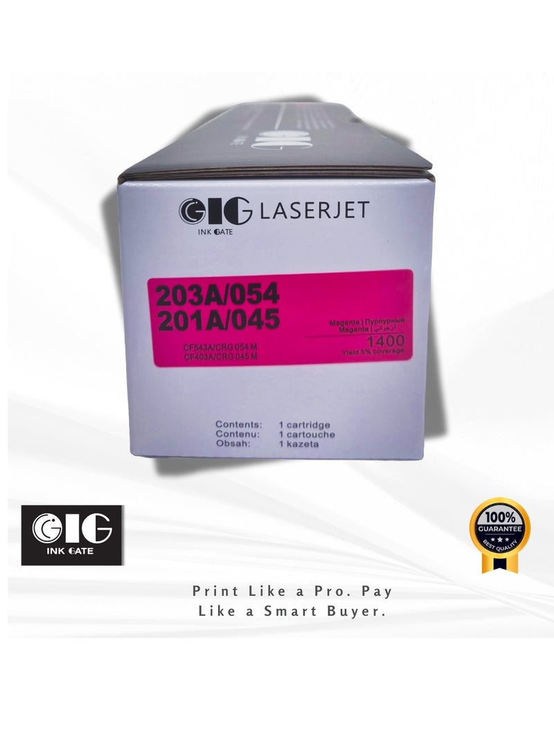 GIG IG Compatible Magenta Toner Cartridge – 203A / 201A / Canon 045 / 054 – for HP M254dw, M281fdw, Canon MF641Cw, MF644Cdw (Up to 1,300 Pages) - Image 3