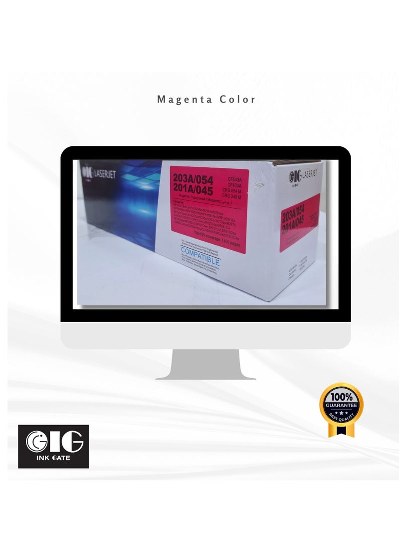 GIG IG Compatible Magenta Toner Cartridge – 203A / 201A / Canon 045 / 054 – for HP M254dw, M281fdw, Canon MF641Cw, MF644Cdw (Up to 1,300 Pages) - Image 2