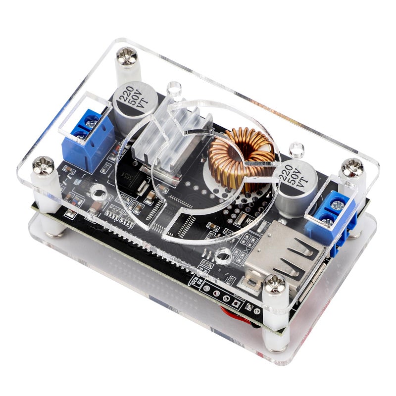DROK DC Buck Converter Adjustable Voltage Regulator 12V 6V-32V to 1.5-32V 5A, LCD Screen Step Down Converter with USB Port and Protective Case - Image 5