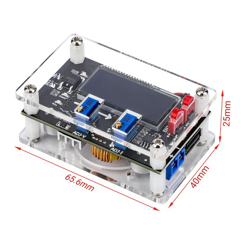 DROK DC Buck Converter Adjustable Voltage Regulator 12V 6V-32V to 1.5-32V 5A, LCD Screen Step Down Converter with USB Port and Protective Case - Image 4