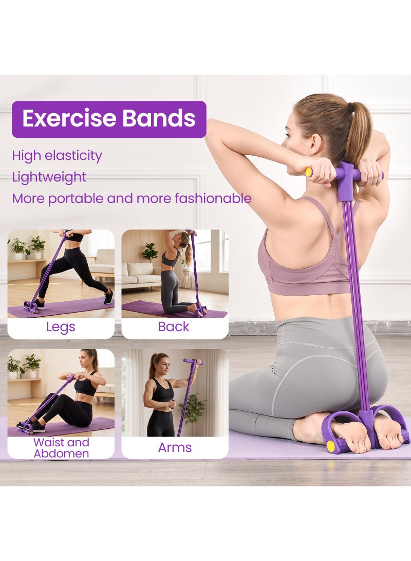FEELSO Fitness Resistance Bands with Pedal, Natural Latex Fitness Bands for Strength Training, Tummy, Arm, Leg Slimming - Image 2