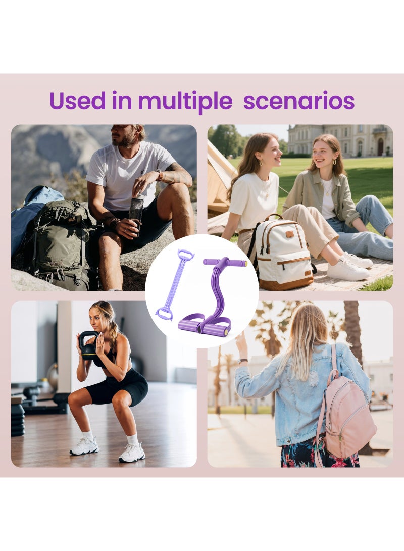 FEELSO Fitness Resistance Bands with Pedal, Natural Latex Fitness Bands for Strength Training, Tummy, Arm, Leg Slimming - Image 3