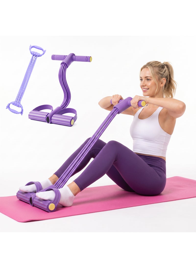 FEELSO Fitness Resistance Bands with Pedal, Natural Latex Fitness Bands for Strength Training, Tummy, Arm, Leg Slimming - Image 1