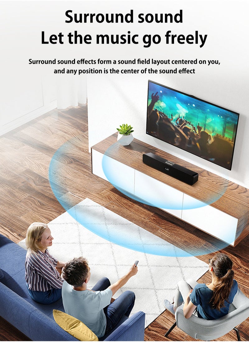 BONKS - Computer Speakers with 3.5 mm Aux, Small PC Speakers Powered by USB, Wired USB Desktop Speaker, USB Soundbar for MonitorWith Bluetooth - Image 1