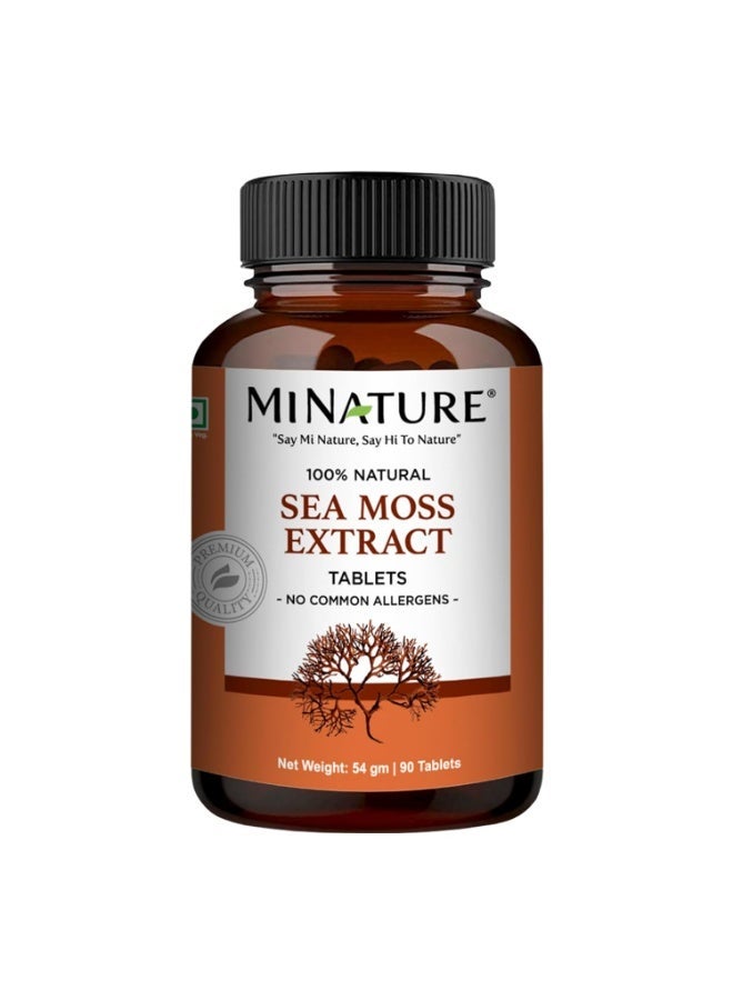 mi nature Sea Moss Extract Tablet| Pure & Natural | Herbal care | Non-GMO, Vegan, Gluten Free | from India | 500mg 90 Tablets, 45 Days - Image 1