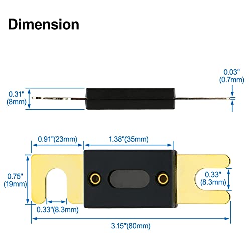 Baomain ANL-400A Electrical Protection ANL Fuse 400 Amp 2 Pack - Image 4
