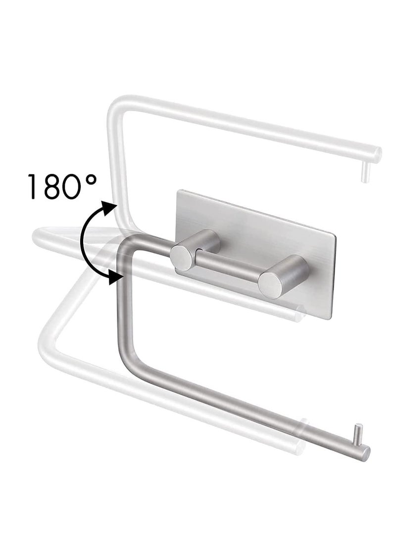Arabest - Self Adhesive Toilet Paper Holder,Stainless Steel Tissue Roll Paper Hook,Towel Hanger Rack,Napkin Holder Towel Hanger for Bathroom Black - Image 1