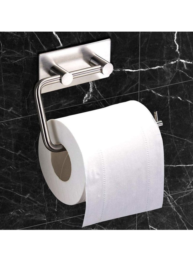Arabest - Self Adhesive Toilet Paper Holder,Stainless Steel Tissue Roll Paper Hook,Towel Hanger Rack,Napkin Holder Towel Hanger for Bathroom Black - Image 1