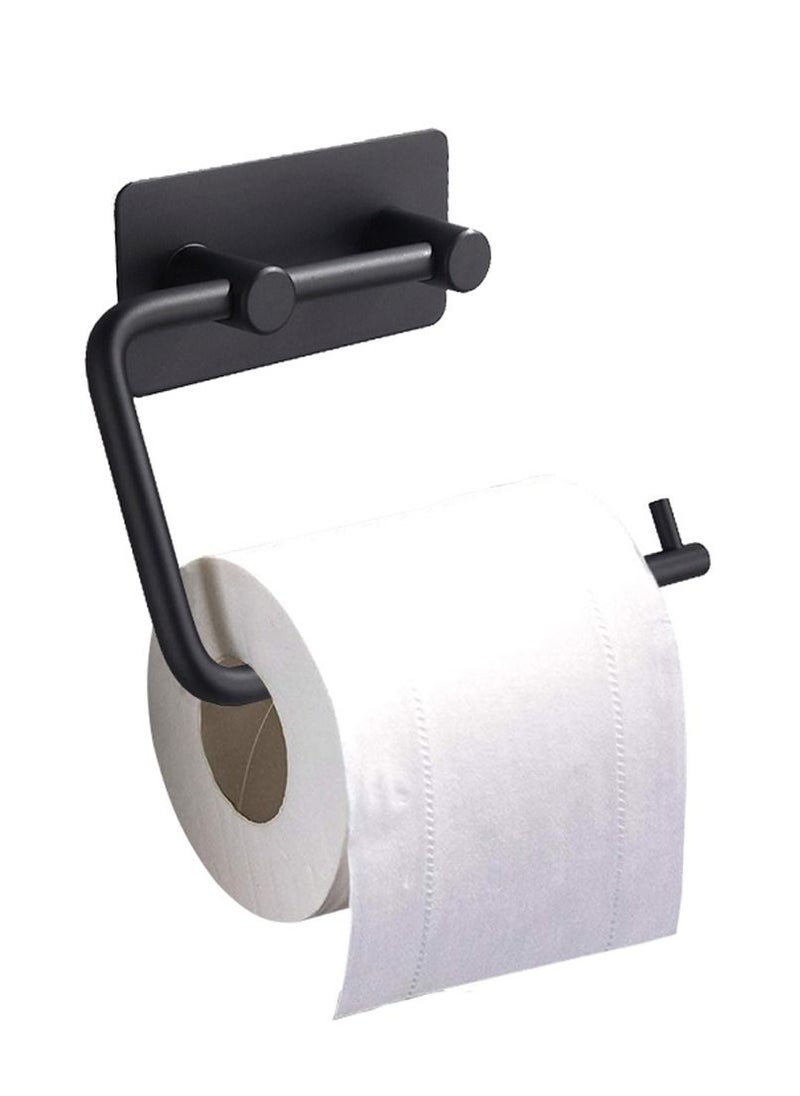 Arabest - Self Adhesive Toilet Paper Holder,Stainless Steel Tissue Roll Paper Hook,Towel Hanger Rack,Napkin Holder Towel Hanger for Bathroom Black - Image 1