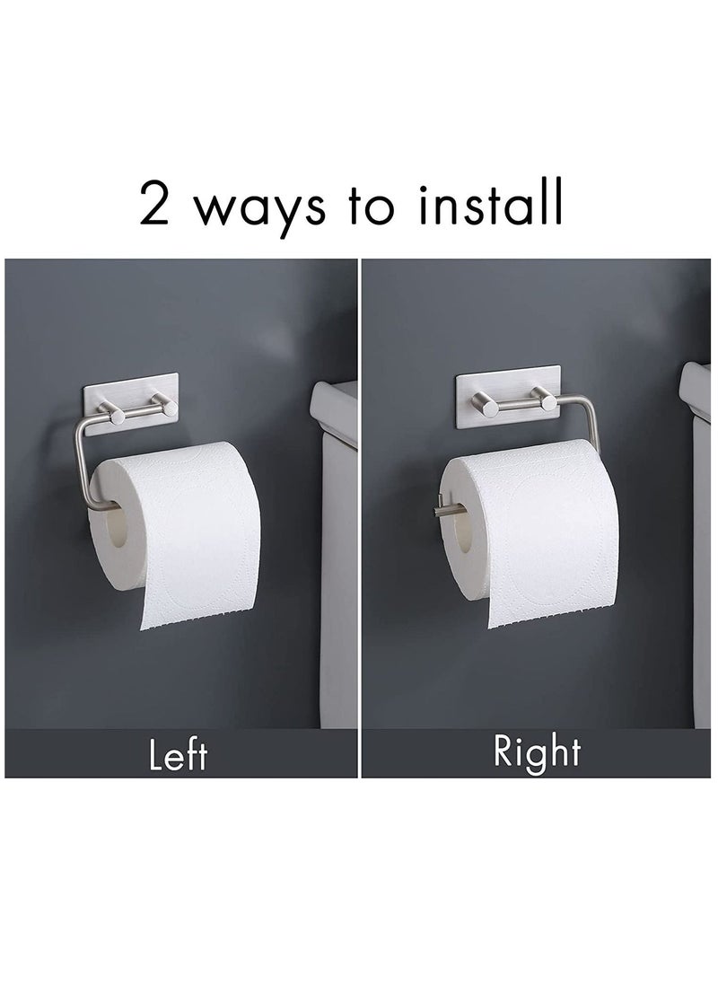 Arabest - Self Adhesive Toilet Paper Holder,Stainless Steel Tissue Roll Paper Hook,Towel Hanger Rack,Napkin Holder Towel Hanger for Bathroom Black - Image 1