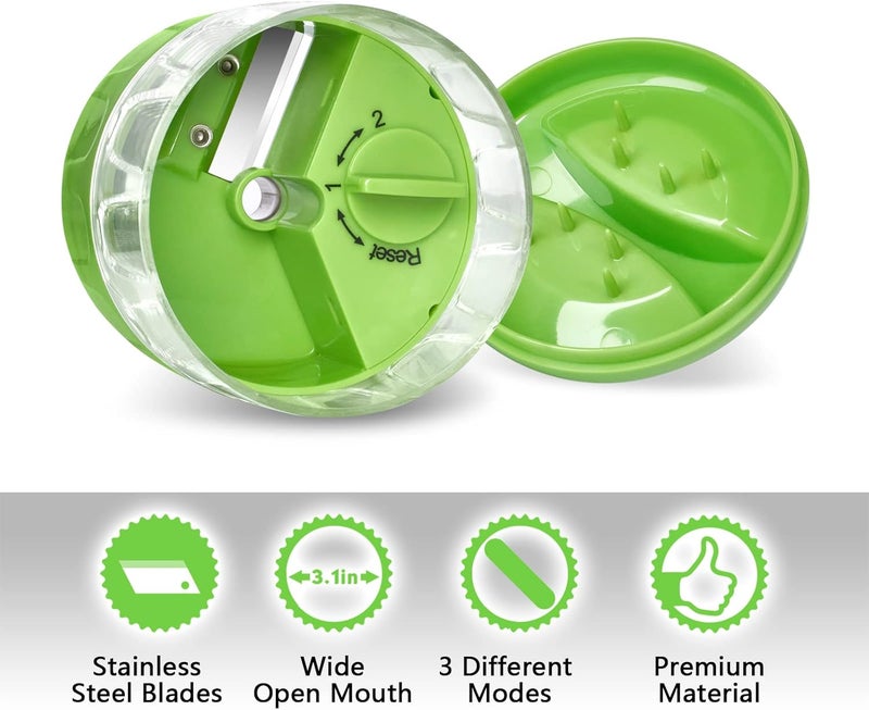 SHAREWIN 3 in 1 Vegetable Spiralizer Slicer, Adjustable Zucchini Carrot Noodle Maker, Cucumber Spiral Cutter, Easy to Use Kitchen Tool（Green） - Image 4
