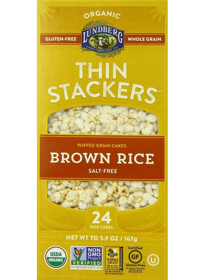 Family Farms Thin Stackers Brown Rice Salt Free, 5.9 Ounce