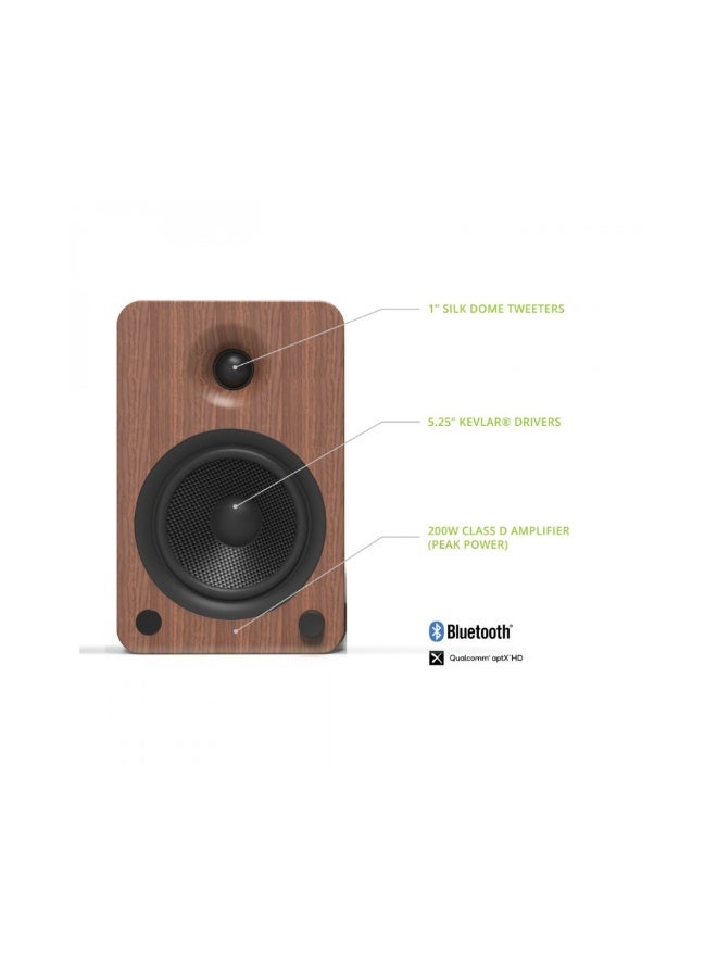 Kanto Audio YU6 200W Powered Bookshelf Speakers with Bluetooth and Phono Preamp-Walnut, Pair - Image 3