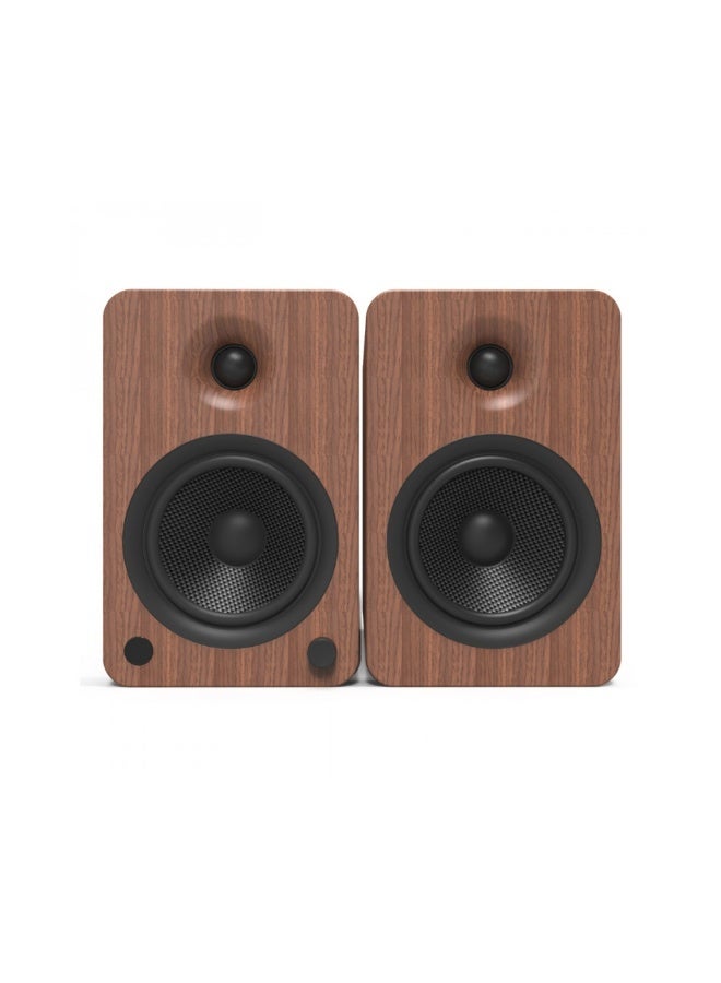 Kanto Audio YU6 200W Powered Bookshelf Speakers with Bluetooth and Phono Preamp-Walnut, Pair - Image 1