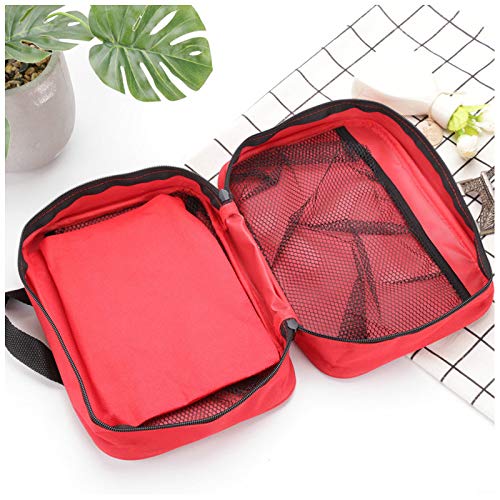 PAXLAMB First Aid Bag First Aid Kit Empty Medical Storage Bag Red Trauma Bag for Emergency First Aid Kits Car Workshop Cycling Outdoors (Red 1PC) - Image 2