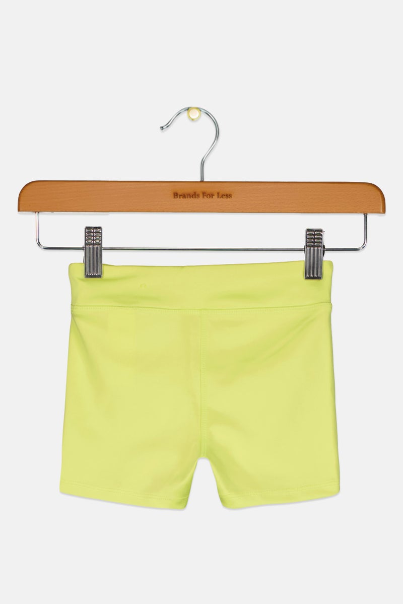 Lefties Kids Girl Training Shorts, Lime Green - Image 2