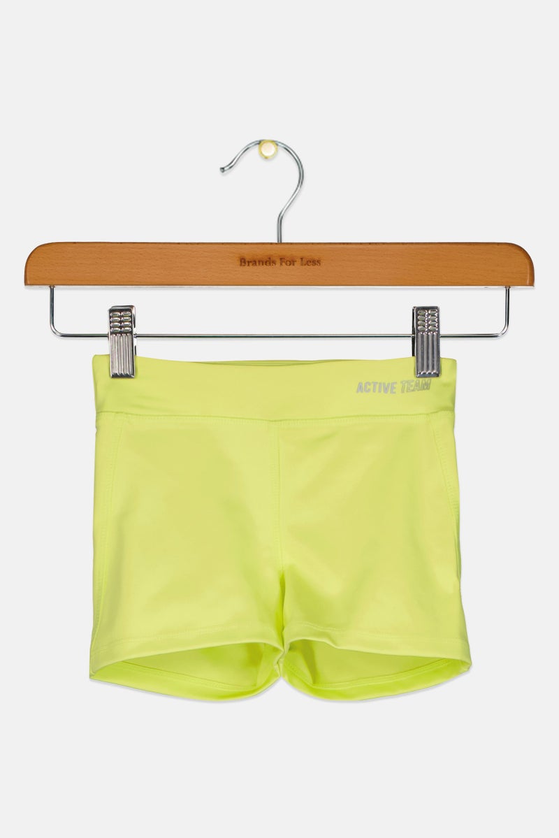 Lefties Kids Girl Training Shorts, Lime Green - Image 1