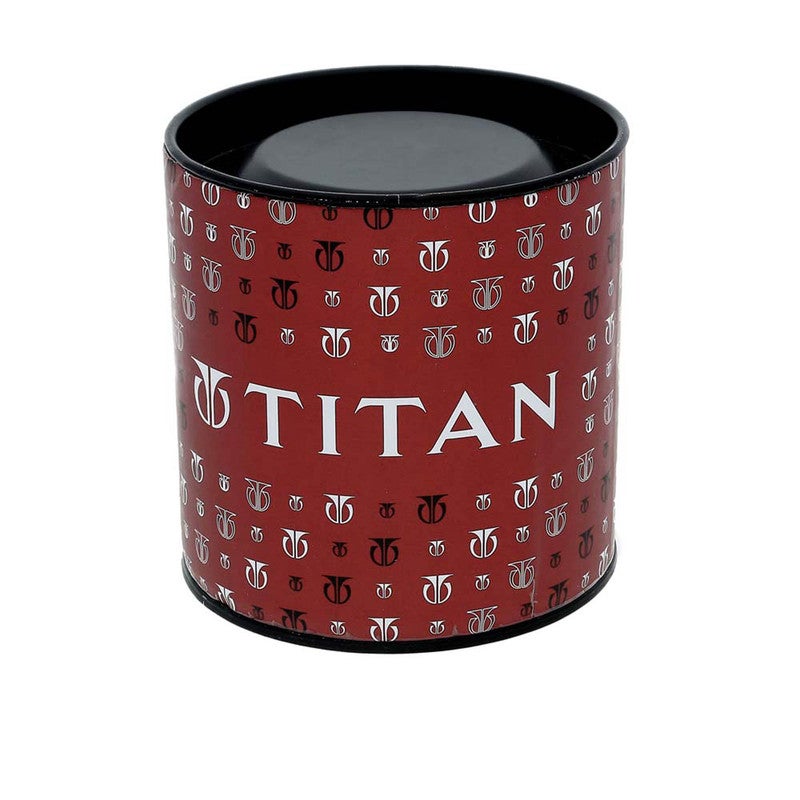 TITAN ساعة يد كلاسيكية للرجال - حزام جلد بني مع قرص أبيض، تصميم نحيف، دقة كوارتز، زجاج معدني - 1735SL01 - Image 5