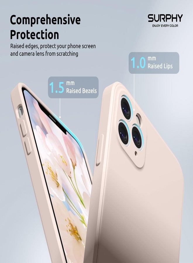 SURPHY Design for iPhone 11 Pro Case with Camera Protection, Straight Edges Liquid Silicone Phone Case for iPhone 11 Pro 5.8 inches, Light Pink - Image 4