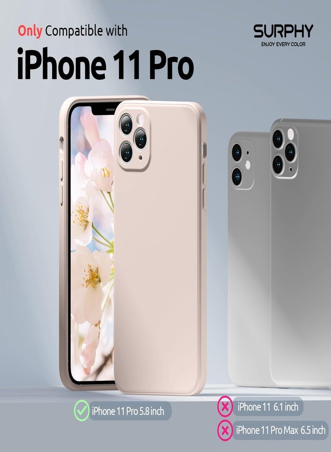 SURPHY Design for iPhone 11 Pro Case with Camera Protection, Straight Edges Liquid Silicone Phone Case for iPhone 11 Pro 5.8 inches, Light Pink - Image 2