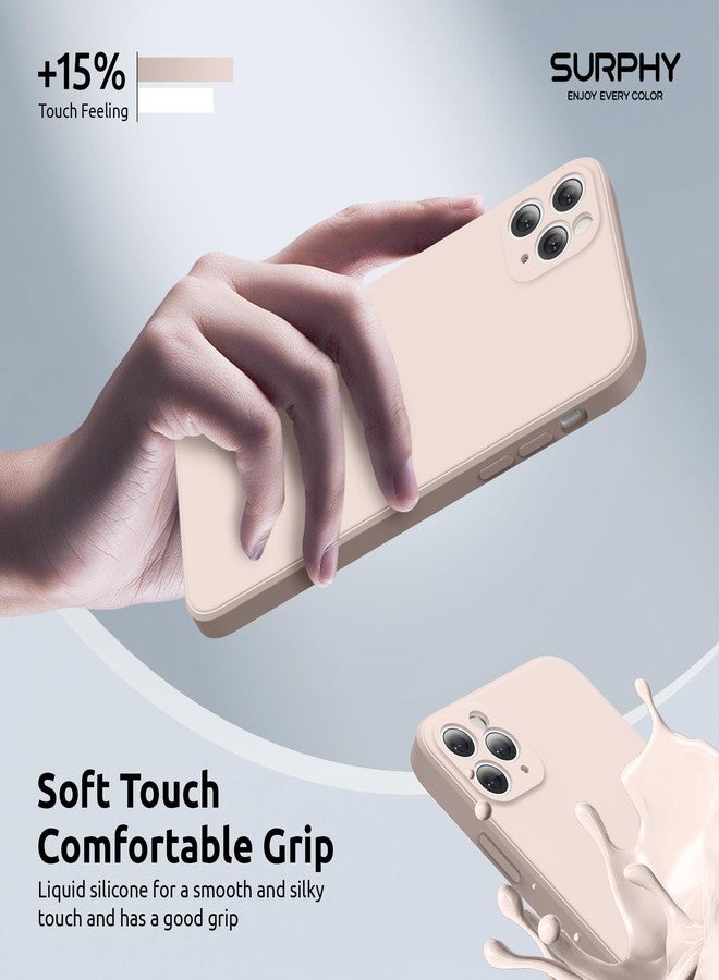 SURPHY Design for iPhone 11 Pro Case with Camera Protection, Straight Edges Liquid Silicone Phone Case for iPhone 11 Pro 5.8 inches, Light Pink - Image 5