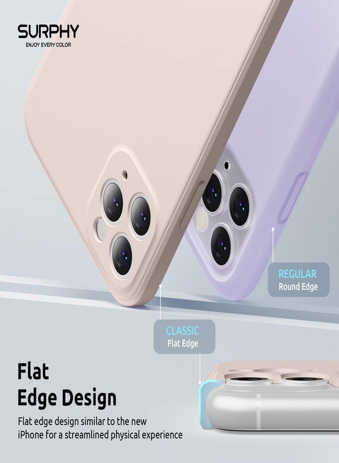 SURPHY Design for iPhone 11 Pro Case with Camera Protection, Straight Edges Liquid Silicone Phone Case for iPhone 11 Pro 5.8 inches, Light Pink - Image 3