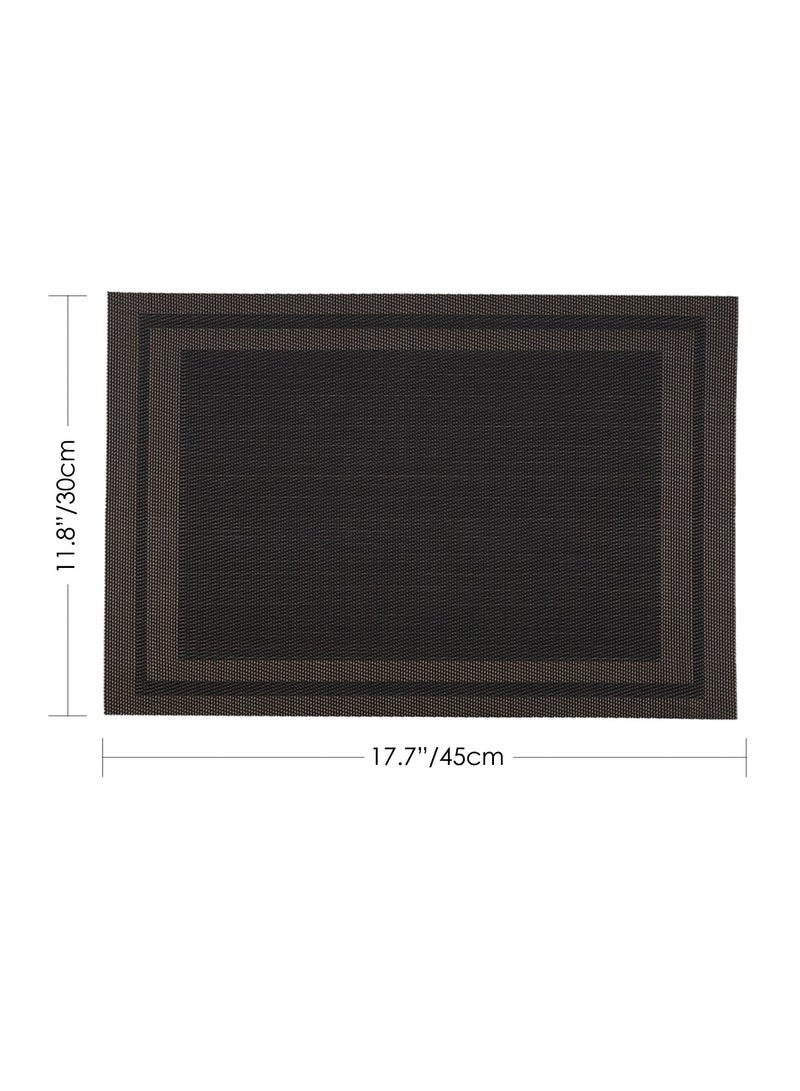 مجموعة من 6 فينيل Placemats ، الكتان تبدو منسوجة مكان حصاري ، مقاومة للماء غير الانزلاق سهلة التنظيف قابل للغسيل Placemats للمطبخ طاولة الطعام - Image 2