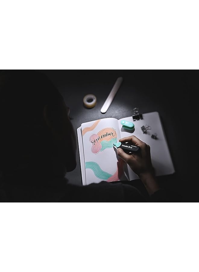 Schneider Pastel Job Highlighter Marker Chisel Tip Turquoise Mint Vanilla Peach Lavender Light Pink 6 Pack 115097 - Image 5