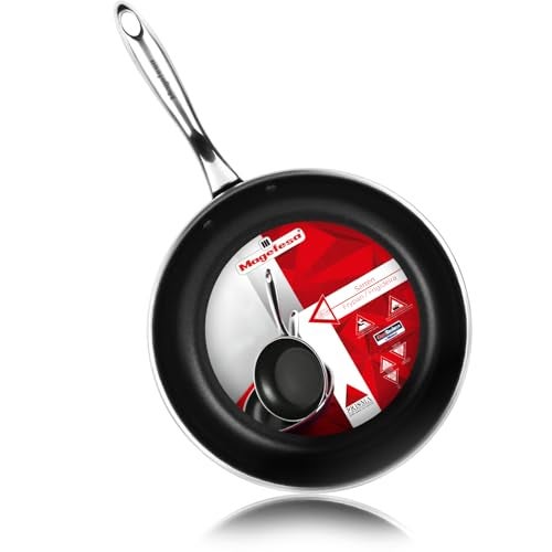 Magefesa Prisma 9.4-Inch Frying Pan, 18/10 Stainless Steel, Triple-Layer Nonstick, Works on All Stovetops Including Induction, Oven Safe to 392°F, Dishwasher Safe, Durable Skillet - Image 1