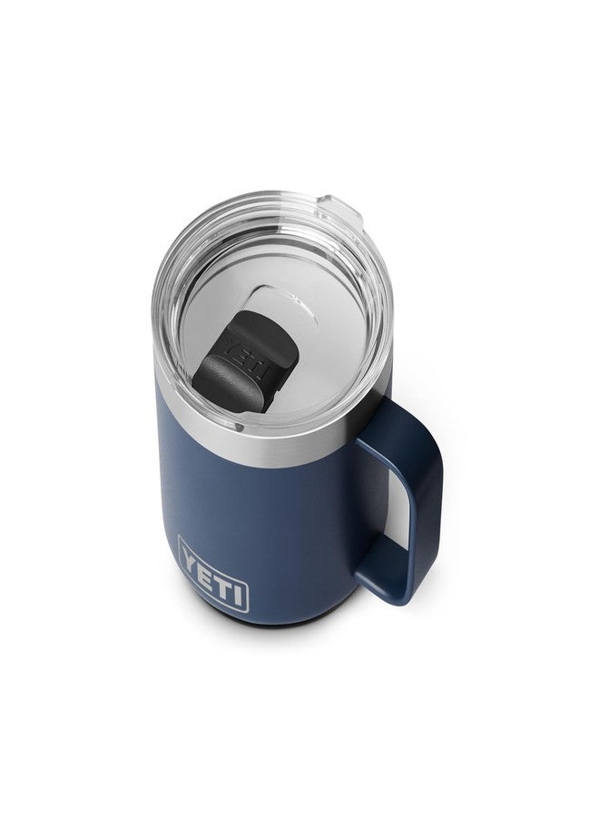 يتي كوب YETI Rambler سعة 14 أونصة مبطن بالسيراميك، معزول بتفريغ الهواء، مصنوع من الفولاذ المقاوم للصدأ مع غطاء MagSlider، لون أزرق داكن - Image 1