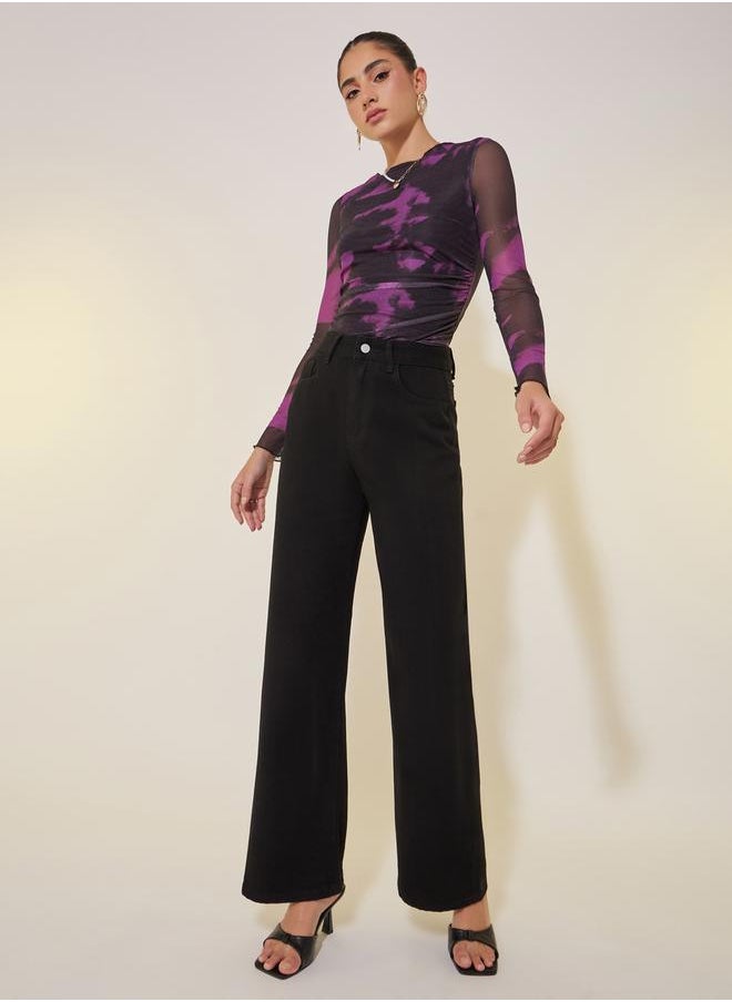 Take Two Mid Rise Solid Wide Leg Jeans  - Image 1
