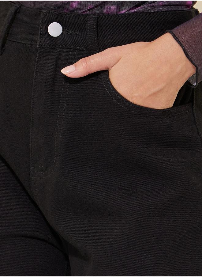 Take Two Mid Rise Solid Wide Leg Jeans  - Image 3