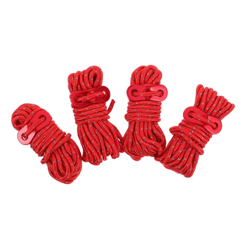 Reflective Tent Guy Ropes Red Tie Down Guide Ropes For Camping Tarp Outdoor - Image 2