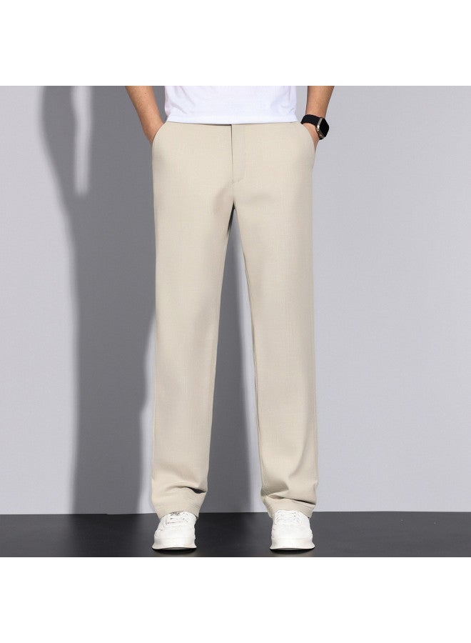 FOLUNSI minimalist Tencel Men's Casual Pants - Soft Skin-friendly Straight-leg Trousers For Commuting - Image 4