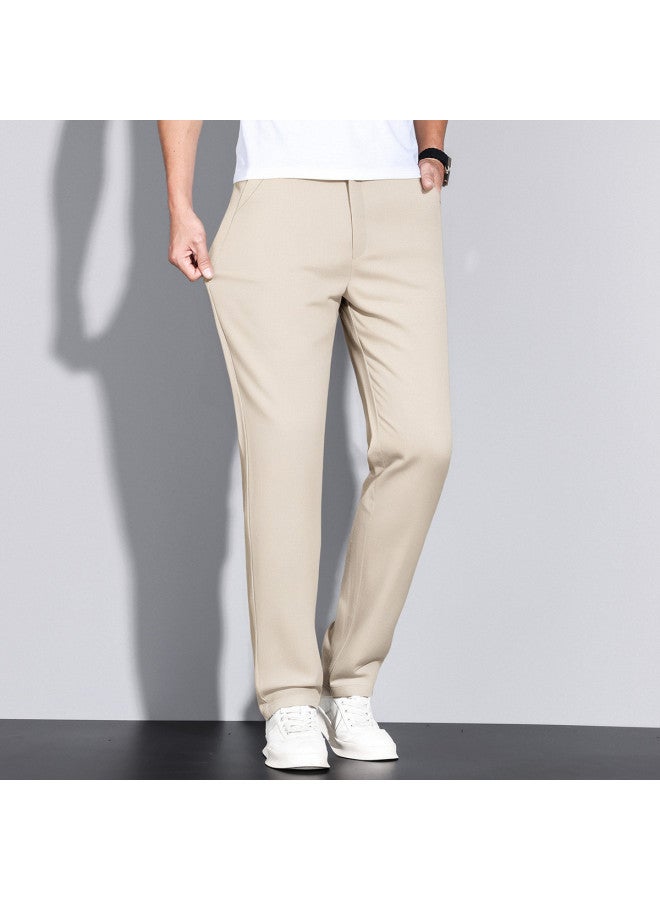 FOLUNSI minimalist Tencel Men's Casual Pants - Soft Skin-friendly Straight-leg Trousers For Commuting - Image 5