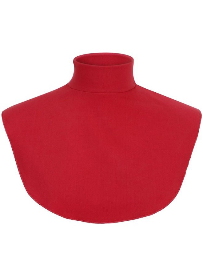 Cutecrop 1 Pcs Extra Large Fake Turtleneck Dickey Detachable Turtleneck Collar Cotton Half Mock Turtlenecks for Men and Women (Wine Red) - Image 1